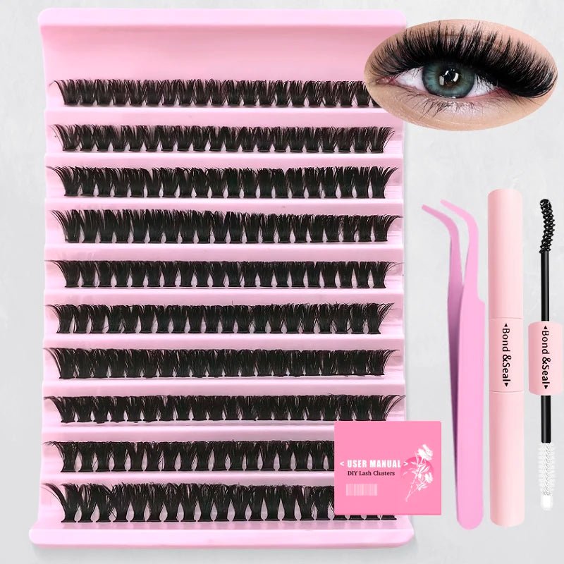 30D40D50D80D DIY Eyelash Extension Kit with Tweezers, Glue and Seal Reusable Single Eyelashes for Party Stage Festival Eye Makeu - ApolloX