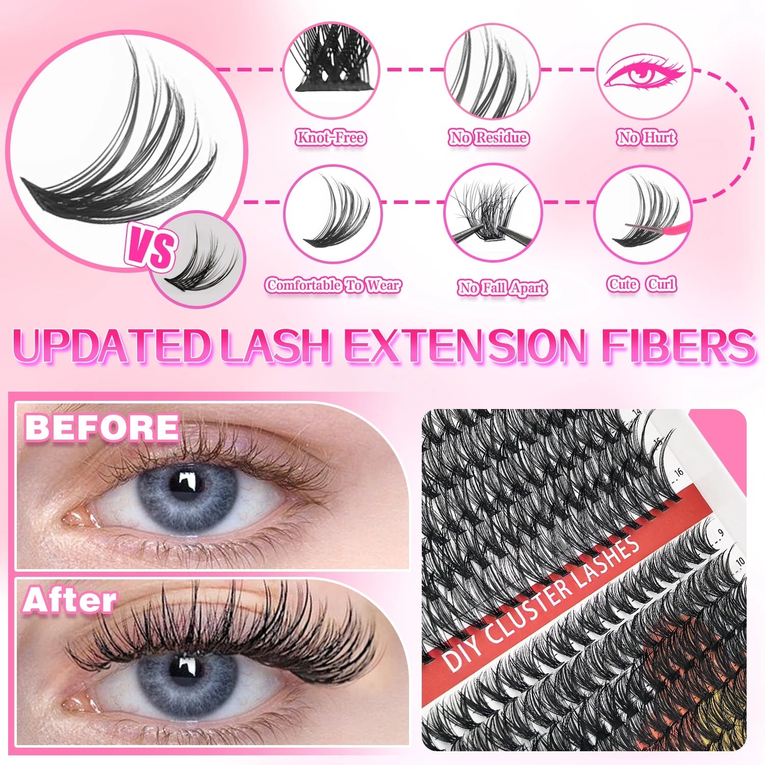 320/600/790 Cluster Lashes Kit – Daily & Party Essential with Mix - and - Match Lengths! Perfect for Effortless Glam Anytime - ApolloX