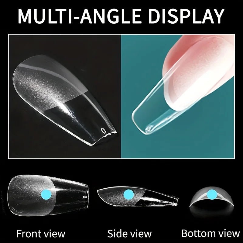 600Pcs Full Cover Press On Nail Tips Stiletto Almond Square Coffin French False Fake Soak Off Gel Nail Extension Tips Capsule - ApolloX