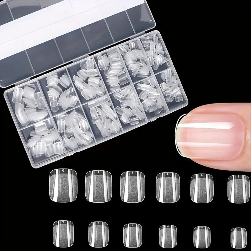 600Pcs Full Cover Press On Nail Tips Stiletto Almond Square Coffin French False Fake Soak Off Gel Nail Extension Tips Capsule - ApolloX