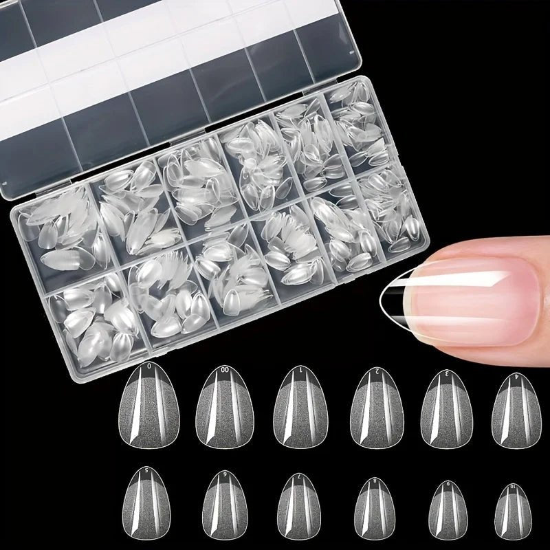 600Pcs Full Cover Press On Nail Tips Stiletto Almond Square Coffin French False Fake Soak Off Gel Nail Extension Tips Capsule - ApolloX