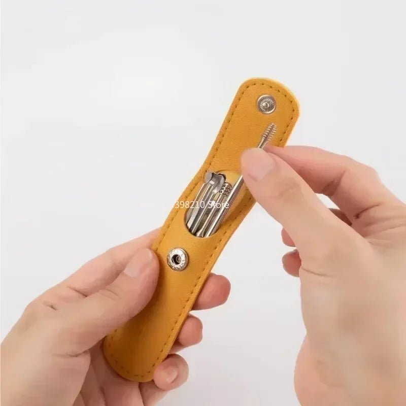 6pcs Stainless Steel Ear Wax Removal Tool Set Spiral Rotating EarPicking Spoon Ear Picker Spoon For Cleaning Collecting Ear Wax - ApolloX