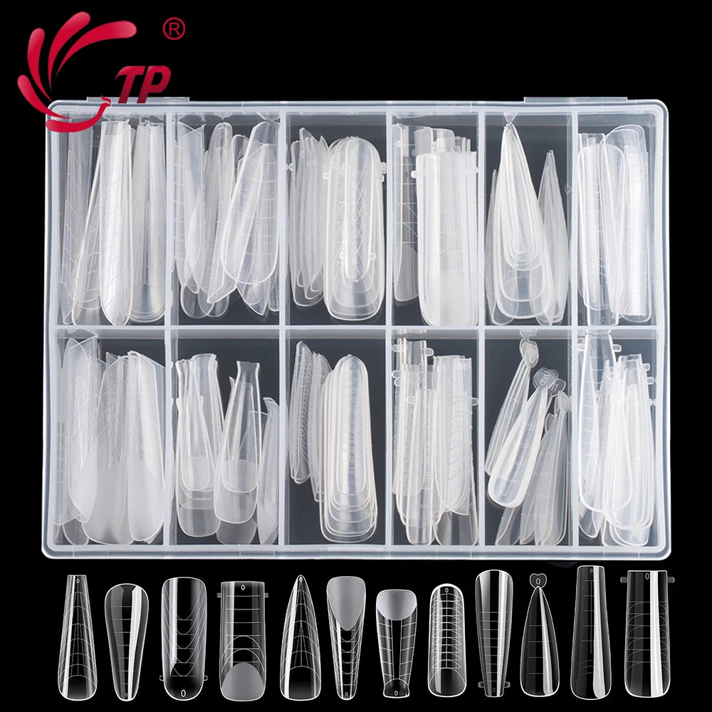 TP 145pcs Matte Duet System Nail Dual Forms for Poly Nail Gel Clear Top Molds Builder Extension Full Cover Fake Tips Tools