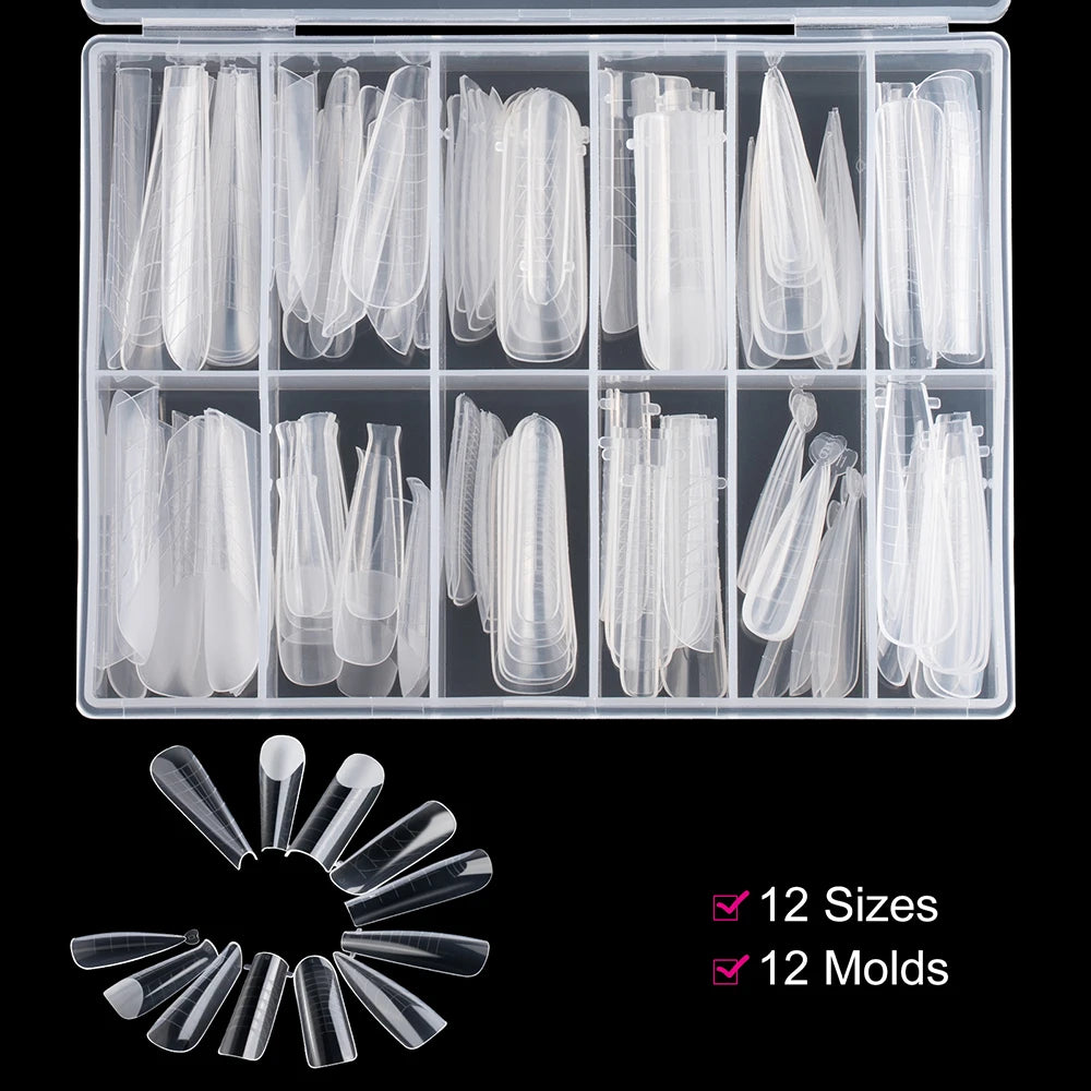 TP 145pcs Matte Duet System Nail Dual Forms for Poly Nail Gel Clear Top Molds Builder Extension Full Cover Fake Tips Tools