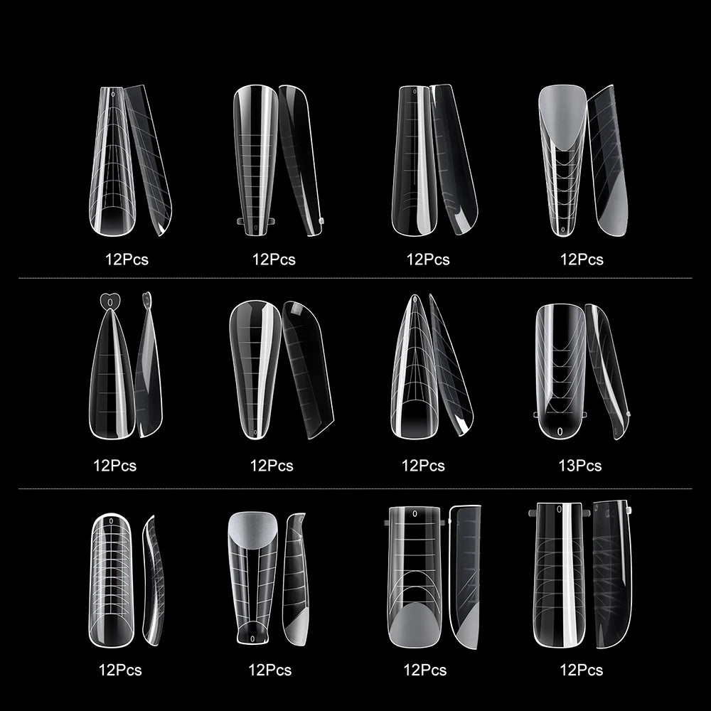 TP 145pcs Matte Duet System Nail Dual Forms for Poly Nail Gel Clear Top Molds Builder Extension Full Cover Fake Tips Tools