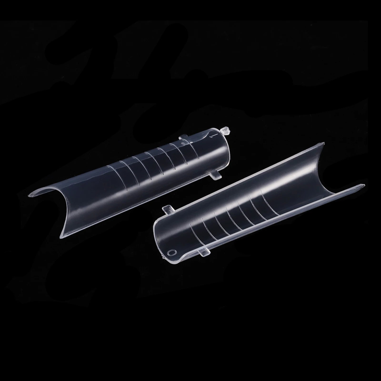 NEW Stiletto Coffin Clear Dual Forms False Tips Quick Building Gel Mold Nail System Full Cover Nail Extension Forms Top