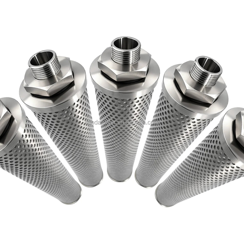 LIANDA Customized 304 316 Stainless Steel Filter Mesh Cylindrical Perforated Metal Mesh Cartridge Filter Wire Mesh Filter