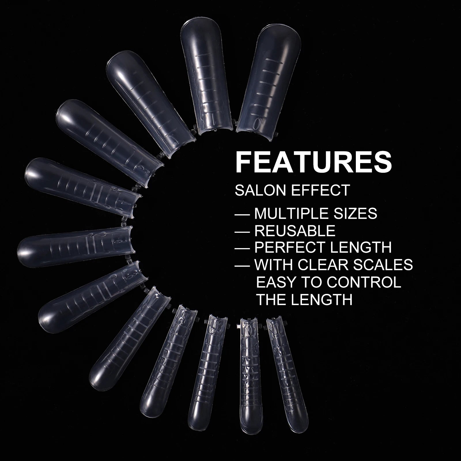 NEW Stiletto Coffin Clear Dual Forms False Tips Quick Building Gel Mold Nail System Full Cover Nail Extension Forms Top