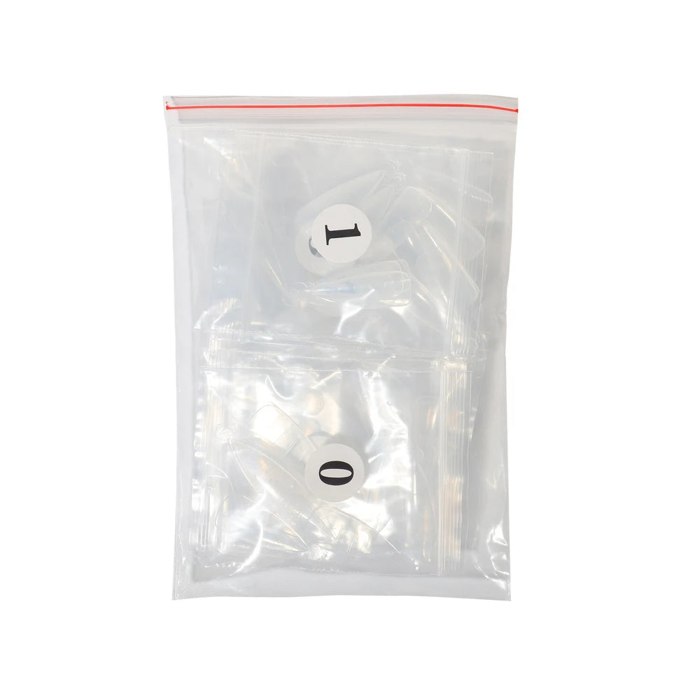 NEW Stiletto Coffin Clear Dual Forms False Tips Quick Building Gel Mold Nail System Full Cover Nail Extension Forms Top