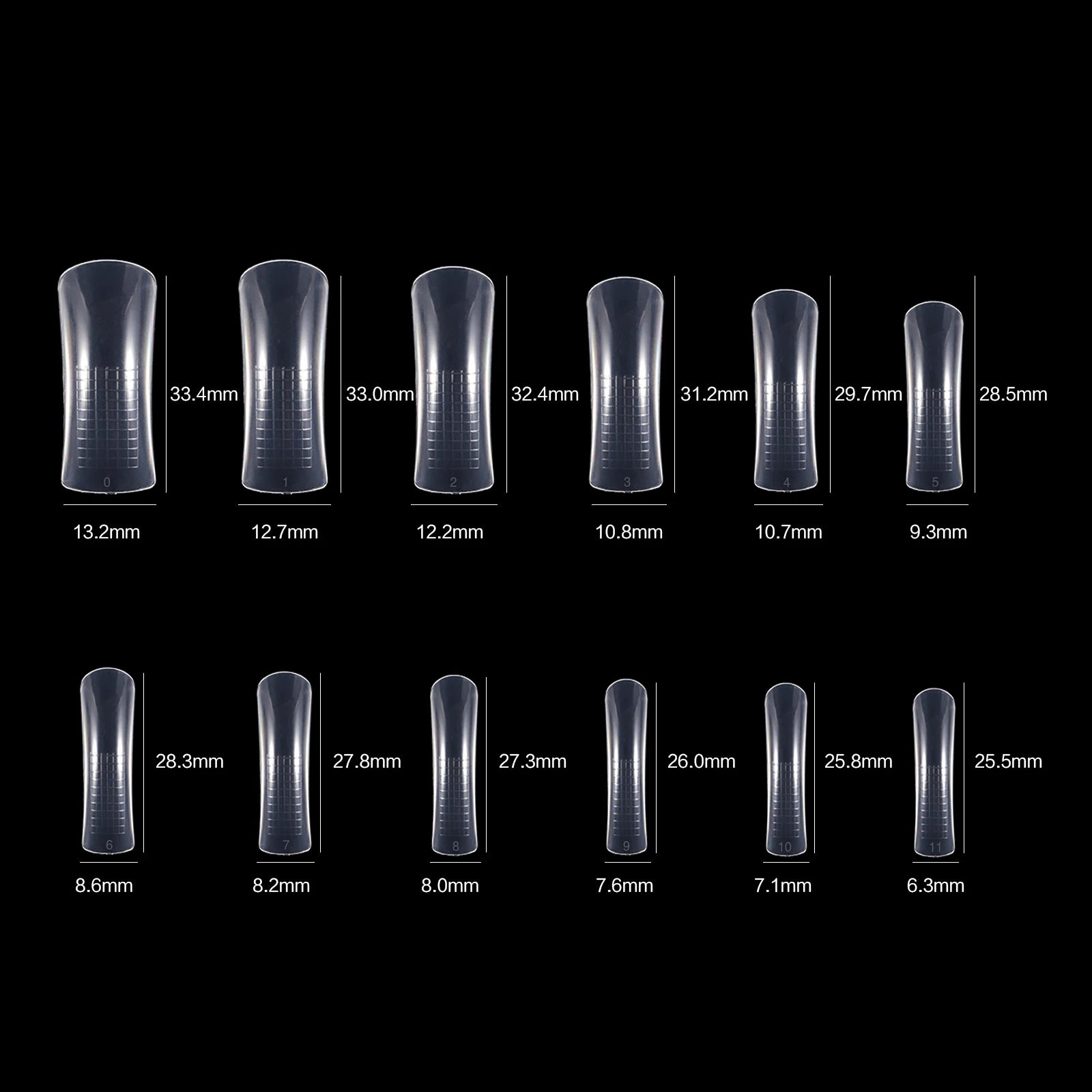 NEW Stiletto Coffin Clear Dual Forms False Tips Quick Building Gel Mold Nail System Full Cover Nail Extension Forms Top