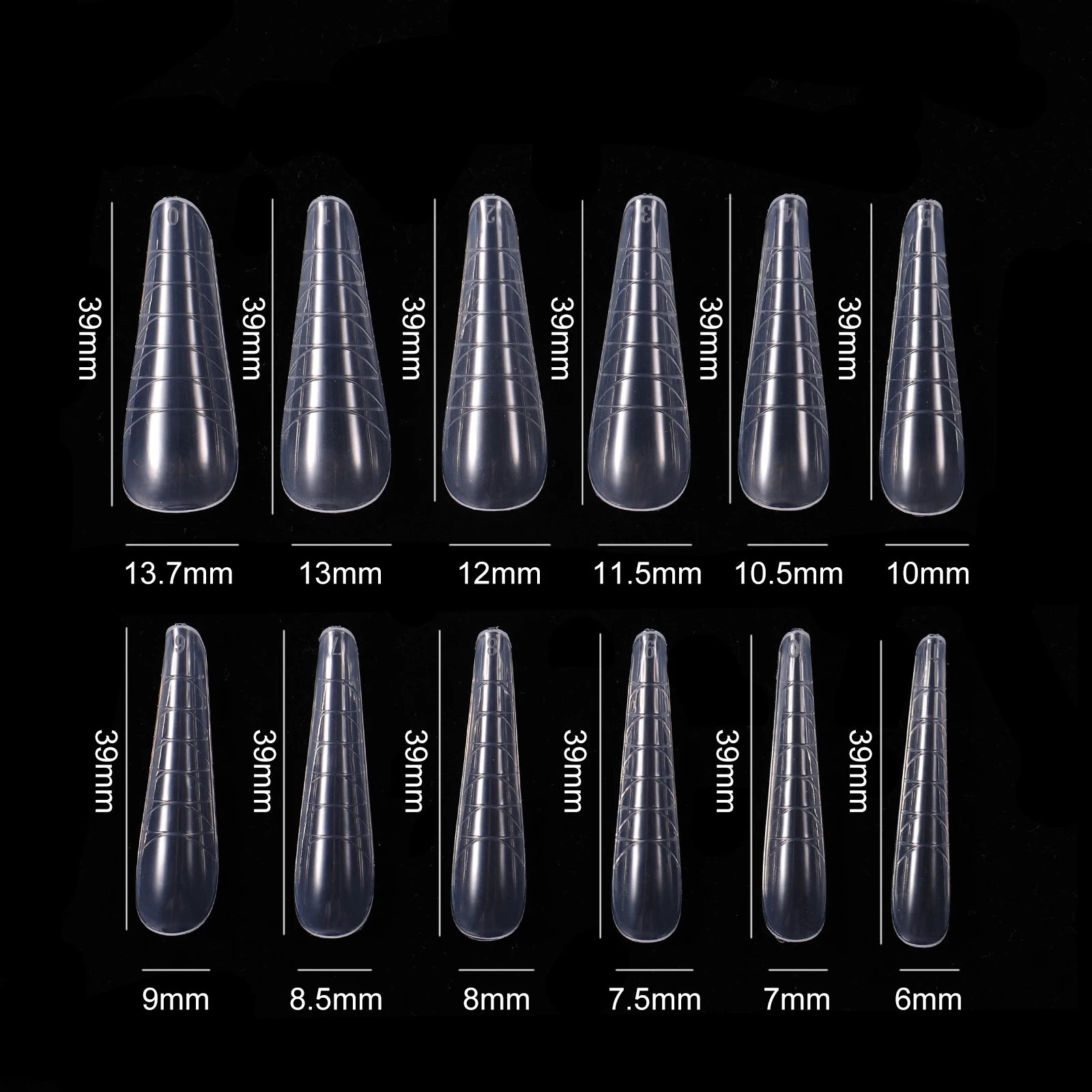 NEW Stiletto Coffin Clear Dual Forms False Tips Quick Building Gel Mold Nail System Full Cover Nail Extension Forms Top