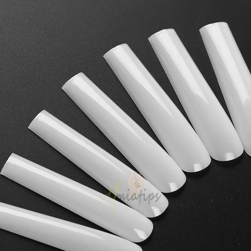3XL Full Cover False Long Stiletto  Nail Tips Sculpted Clear Press On Artificial Fake Nails  Manicure Salon Supply 120pcs