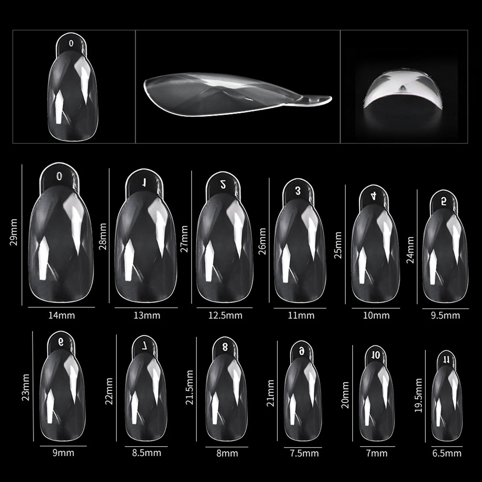 NEW Stiletto Coffin Clear Dual Forms False Tips Quick Building Gel Mold Nail System Full Cover Nail Extension Forms Top