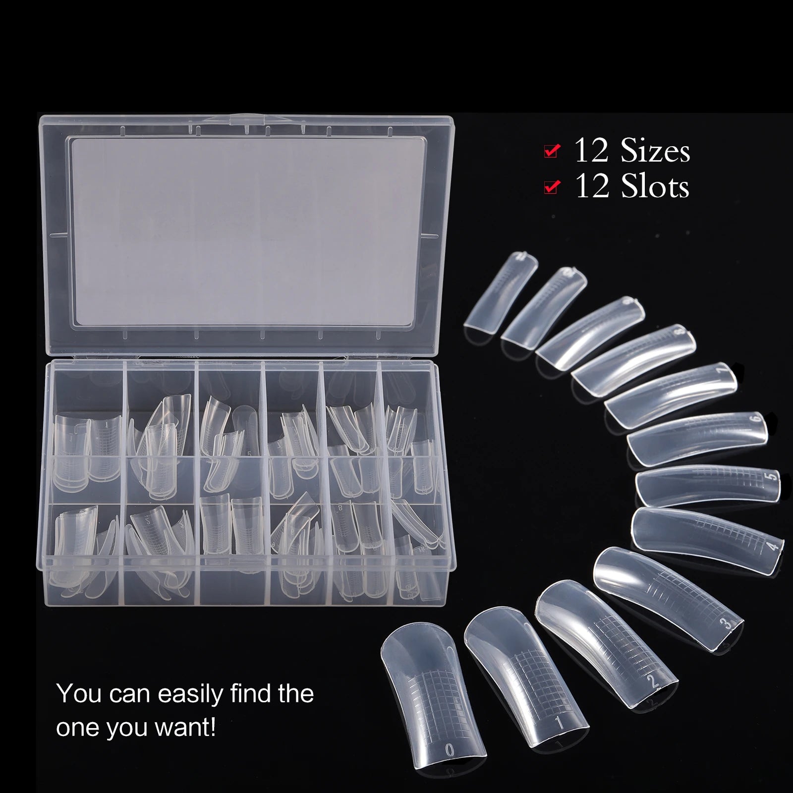 NEW Stiletto Coffin Clear Dual Forms False Tips Quick Building Gel Mold Nail System Full Cover Nail Extension Forms Top