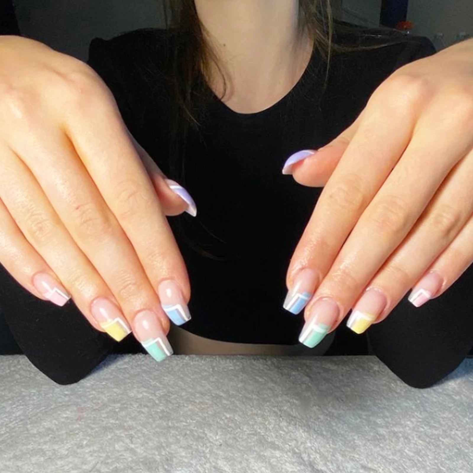 NEW Stiletto Coffin Clear Dual Forms False Tips Quick Building Gel Mold Nail System Full Cover Nail Extension Forms Top