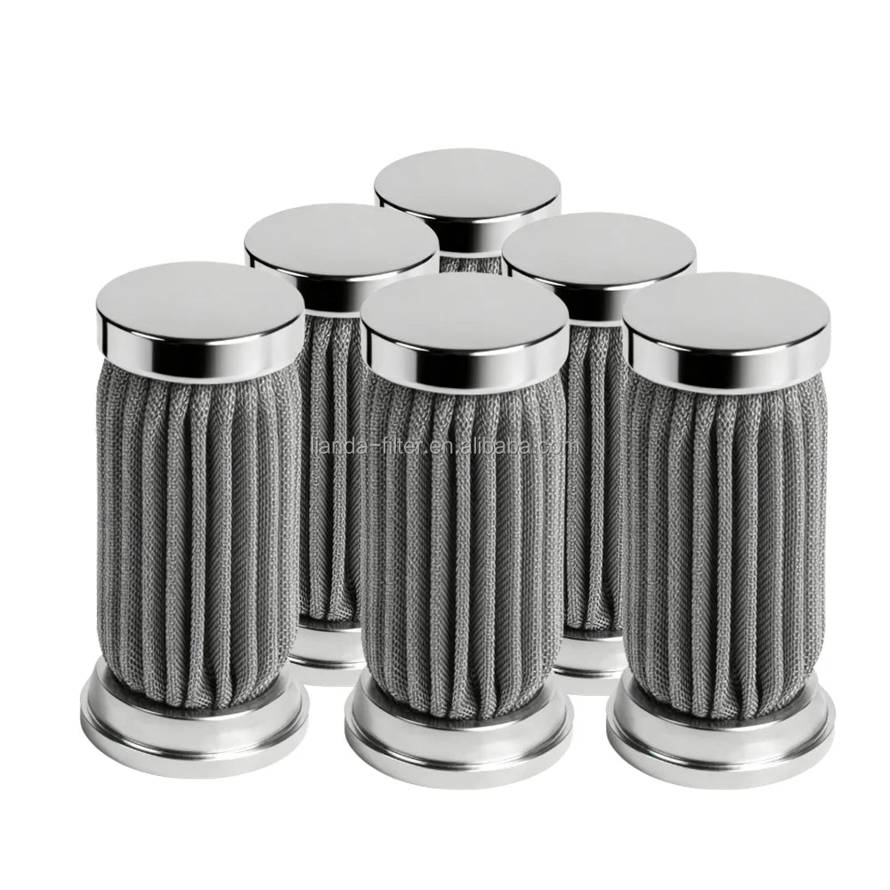LIANDA Customized 304 316 Stainless Steel Filter Mesh Cylindrical Perforated Metal Mesh Cartridge Filter Wire Mesh Filter