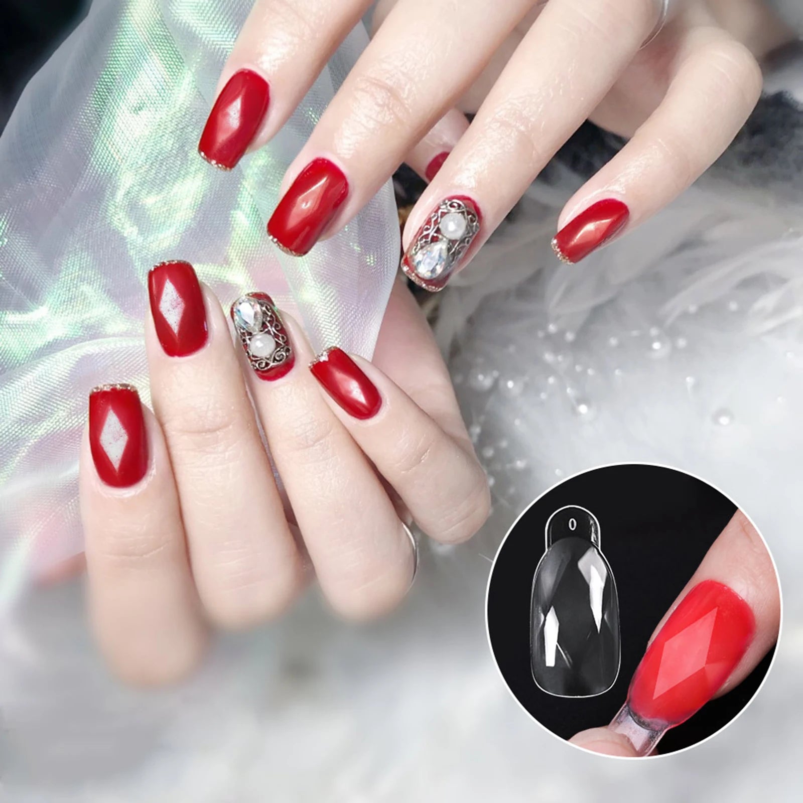 NEW Stiletto Coffin Clear Dual Forms False Tips Quick Building Gel Mold Nail System Full Cover Nail Extension Forms Top