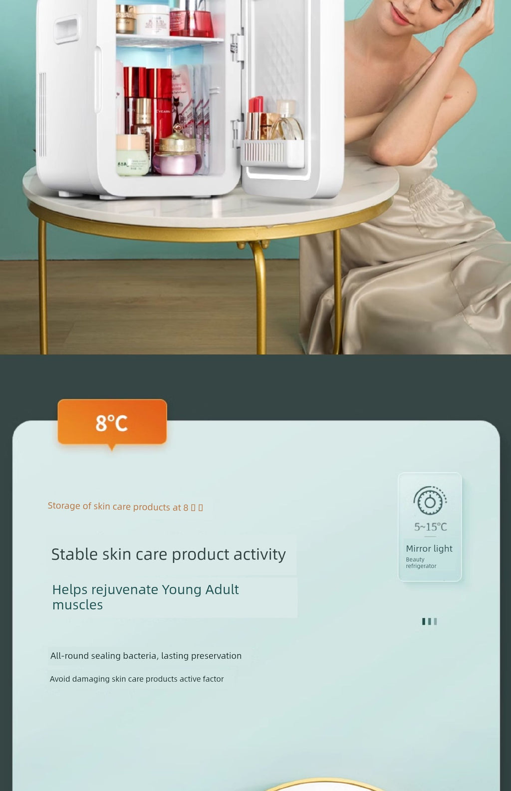 Cosmetics Special Mini Refrigerator Mini Beauty Storage Large Capacity Skin Care Products Perfume Storage Fresh Cabinet Facial Mask