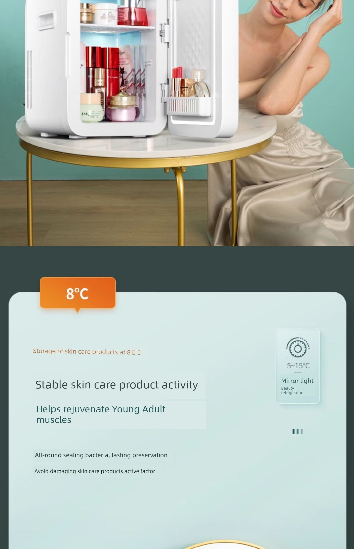 Cosmetics Special Mini Refrigerator Mini Beauty Storage Large Capacity Skin Care Products Perfume Storage Fresh Cabinet Facial Mask