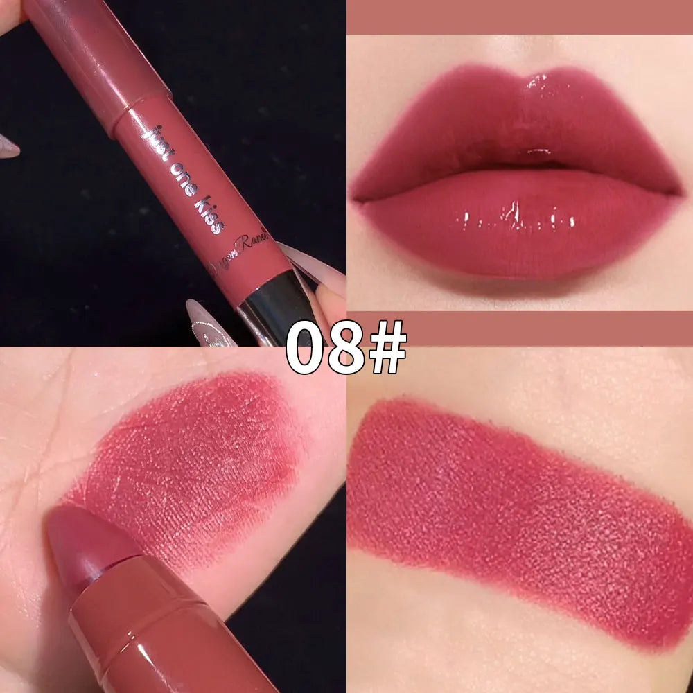 Bright Lipstick Easy to Color Lipstick Color Moisturizing Lip Gloss Easy to Color Lip Glaze Rotating Bright Lipstick Pen Lip Gloss Lipstick European and American Style Nude Brown Red Pink Lipstick Masquerade Lipstick Pen Lip