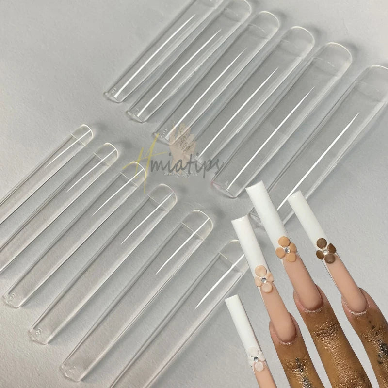 3XL Full Cover False Long Stiletto  Nail Tips Sculpted Clear Press On Artificial Fake Nails  Manicure Salon Supply 120pcs