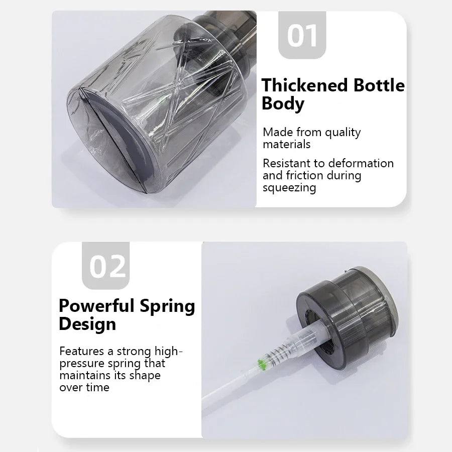 Refillable Lockable Empty Pump Dispenser Nail Manicure Cleaner Makeup Remover Container Press Bottle for Personal Use