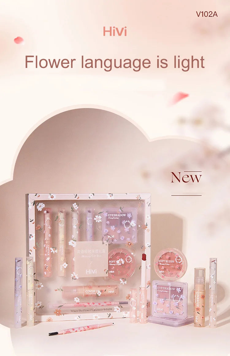 8-Piece Beauty Set with Lipstick, Concealer, Eyeshadow, Eyebrow, and Blush Makeup