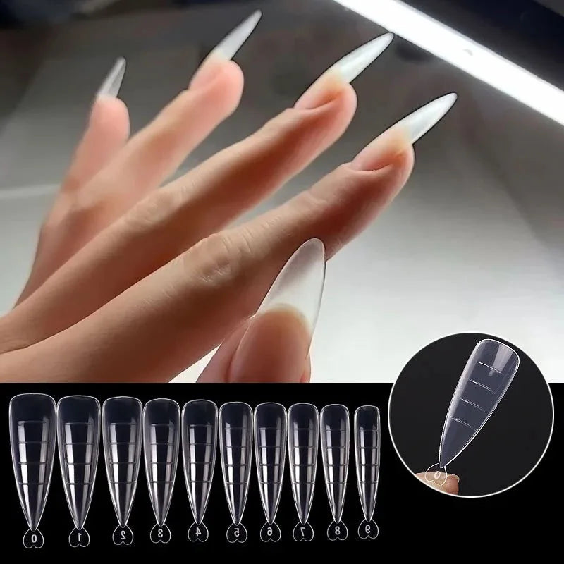 Acrylic Top Forms For Nail Extension UV Gel Quick Building Mold Tips Press On Nails Full Cover False Nails Manicure Accessories