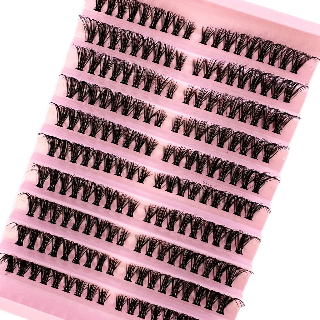 Left+Right Eye Lash Extension Cat/Fox Eye Effect Lash Single Clusters 3D Wispy Natural Looking DIY Segmented Eyelash Extensions