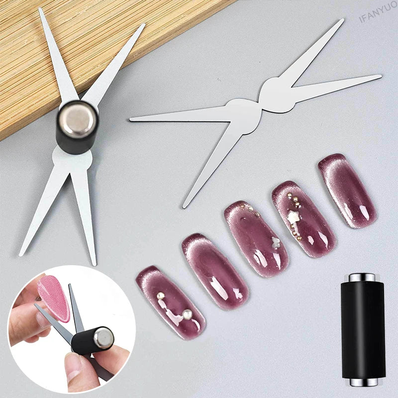 New French Cat Eye Nail Magnet Double-head Big Y-shaped Magnetic Auxiliary Tool DIY French Effect Gel Polish Magnet Rod Tool Set