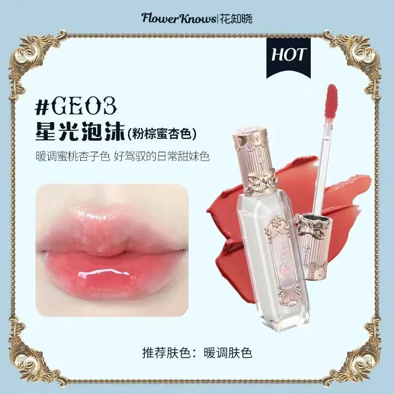 Flower Knows Strawberry Rococo Series Cloud Lip Cream Lip Gloss Long Lasting Velvet Lip Tint Lipstick for Women Cosmetic