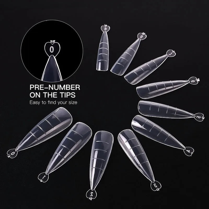 Acrylic Top Forms For Nail Extension UV Gel Quick Building Mold Tips Press On Nails Full Cover False Nails Manicure Accessories