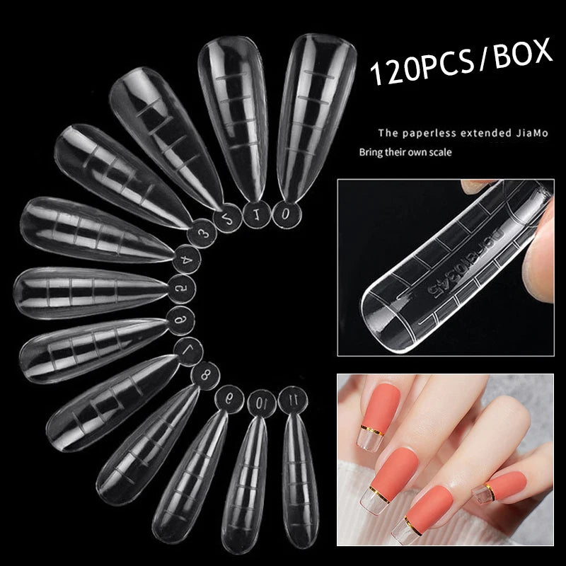 Acrylic Top Forms For Nail Extension UV Gel Quick Building Mold Tips Press On Nails Full Cover False Nails Manicure Accessories