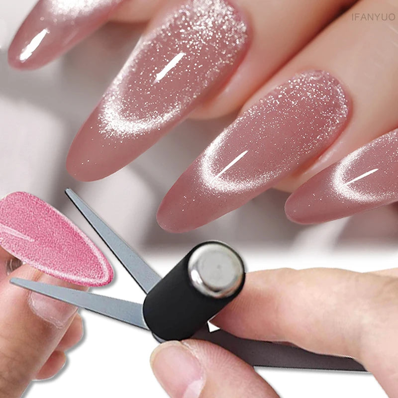 New French Cat Eye Nail Magnet Double-head Big Y-shaped Magnetic Auxiliary Tool DIY French Effect Gel Polish Magnet Rod Tool Set