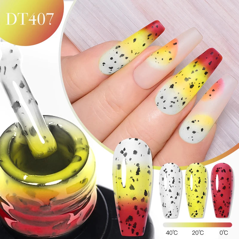 7ml Thermal Gel Nail Polish 3 Layers Temperature Color Changing Gel Winter Grey Semi Permanent Soak Off Nails Art UV Gel Varnish