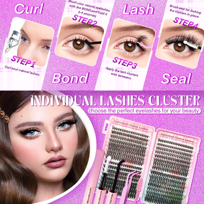 DIY False Eyelash 30D40D50D Mixed Individual Lash Clusters (you can choose single lash or lash with applicators) 9-16mm Mixed