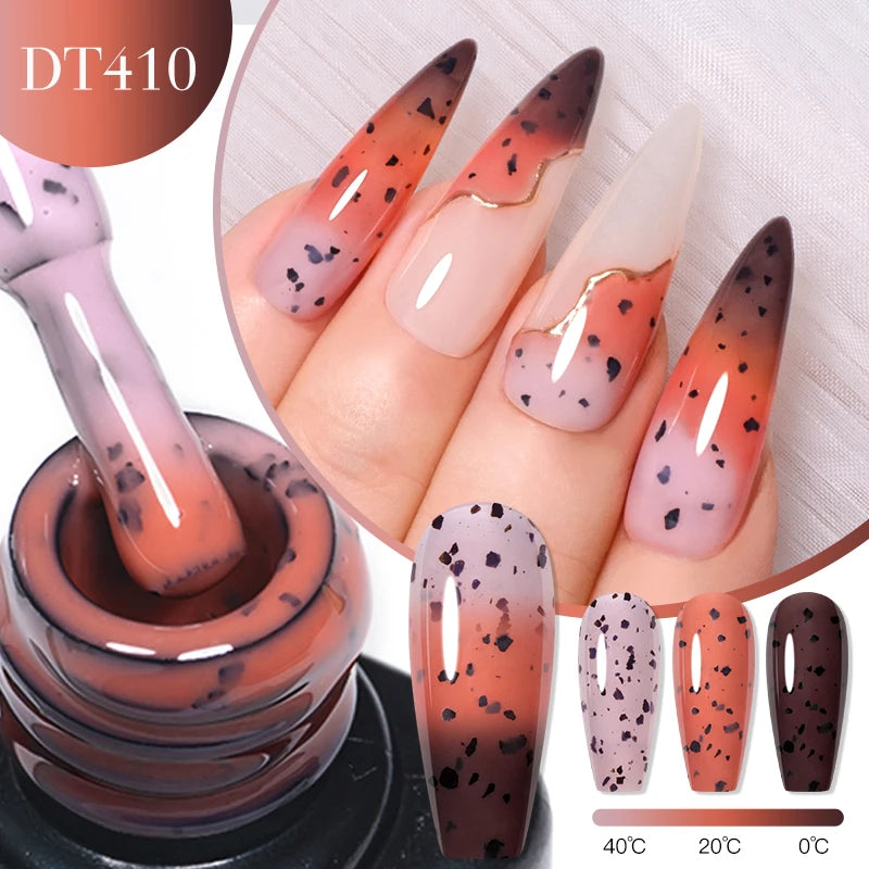 7ml Thermal Gel Nail Polish 3 Layers Temperature Color Changing Gel Winter Grey Semi Permanent Soak Off Nails Art UV Gel Varnish
