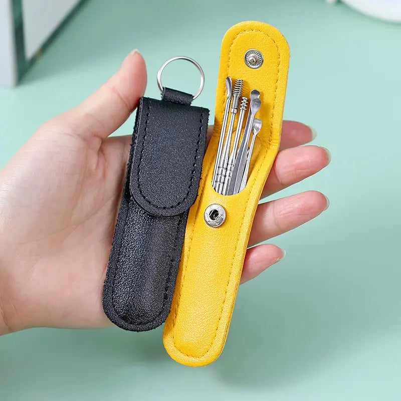 6Pcs/set Ear Wax Pickers Earpick Wax Remover Stainless Steel Piercing Kit Earwax Curette Spoon Care Ear Clean Toolear Cleaner