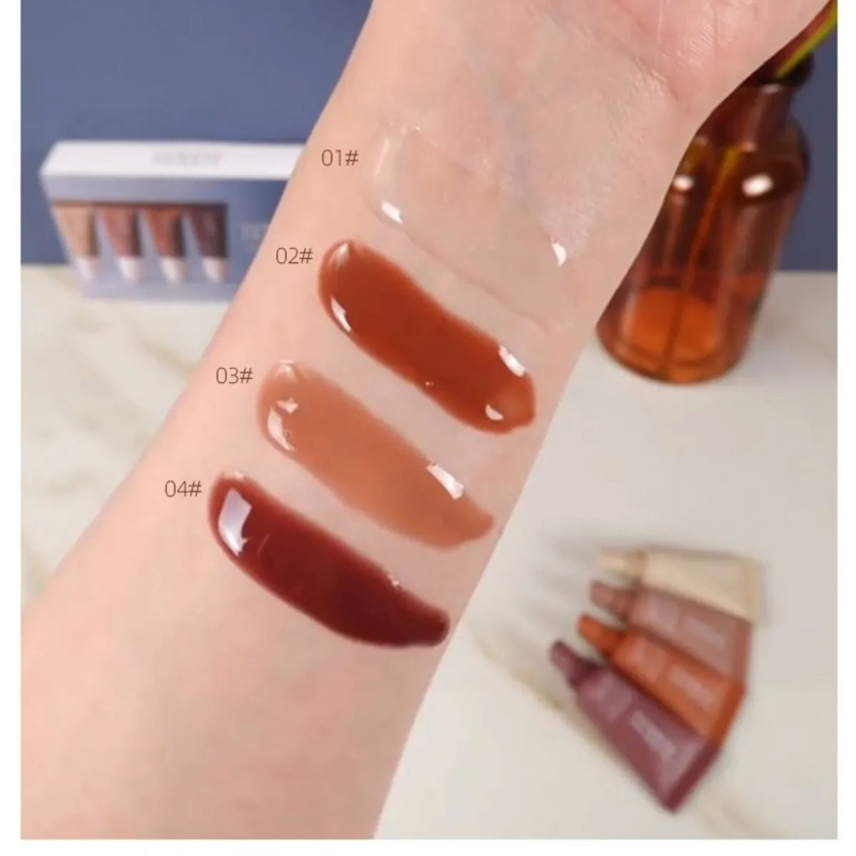 Moisturizing Mirror Lip Gloss Lip Vanilla Pink Sugar Coffee Cake Smell Lipstick Transparent Oil Makeup