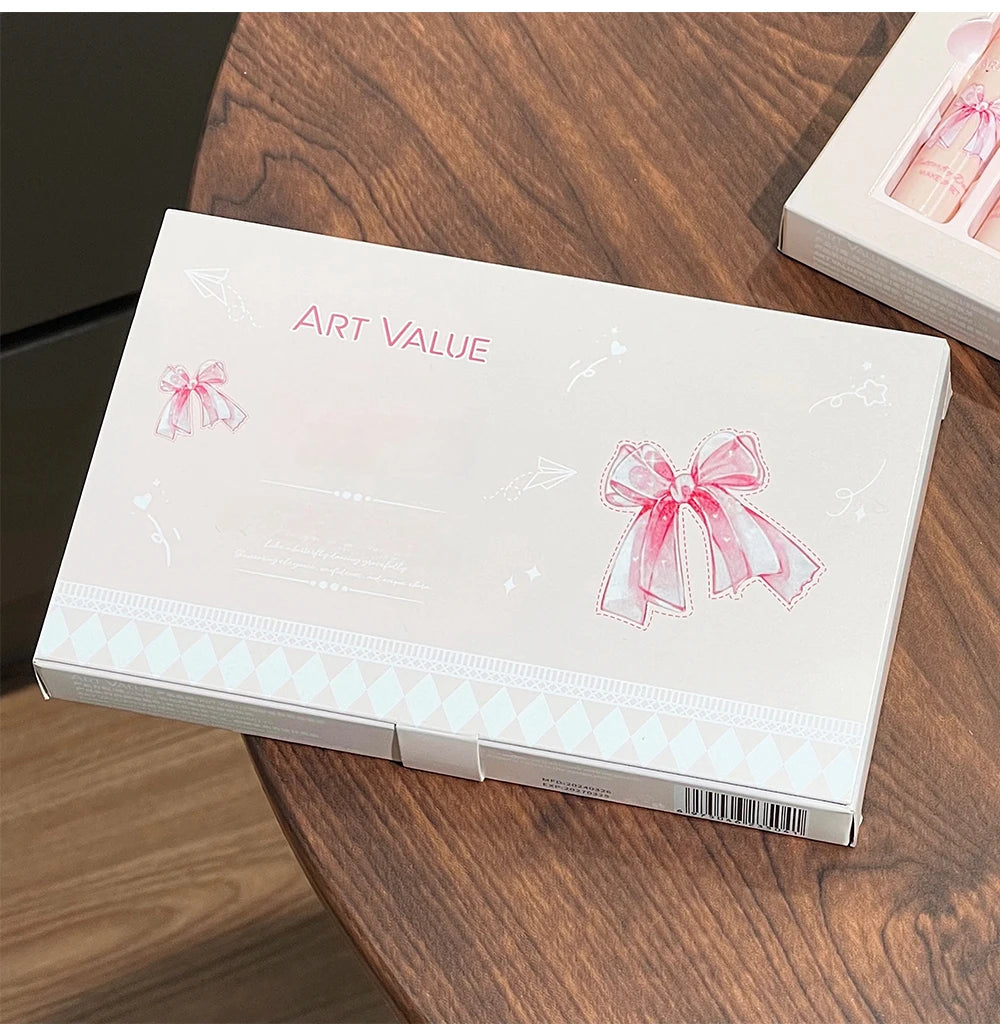 Art Value Butterfly Dance Color Box Four Lip Glaze Blush Set Necklace Lip Mud Blush Set