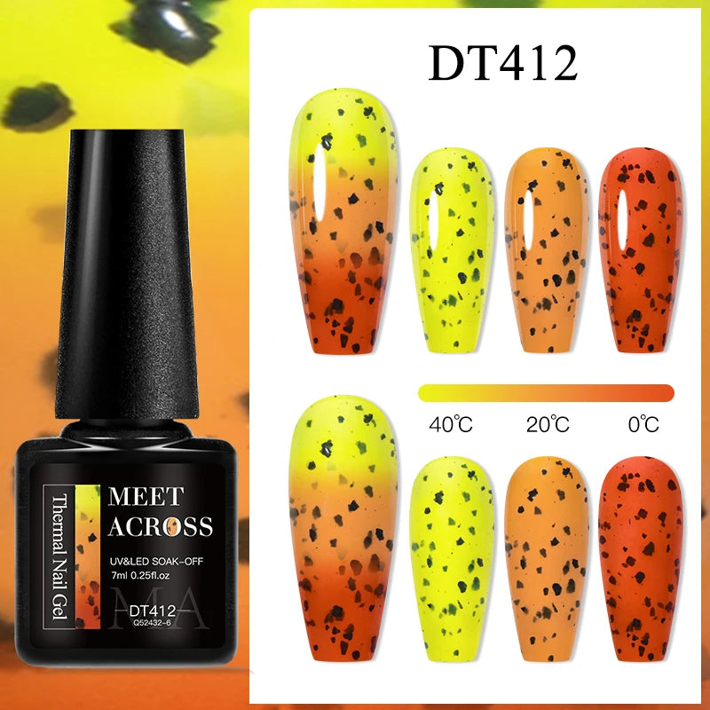 7ml Thermal Gel Nail Polish 3 Layers Temperature Color Changing Gel Winter Grey Semi Permanent Soak Off Nails Art UV Gel Varnish