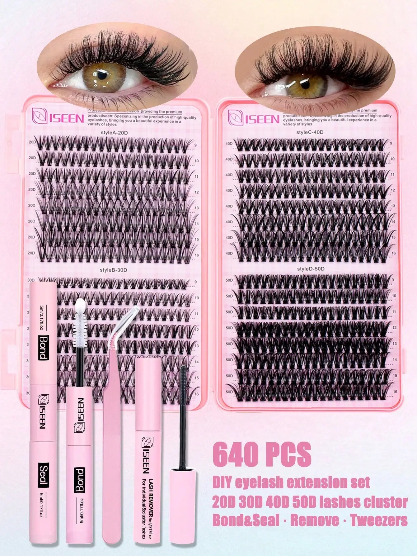 Individual Lashes Cluster C Curl Mix Lash Clusters 3D Wispy DIY Eyelash Extension Resuable Natural Lashes Eyelash Book