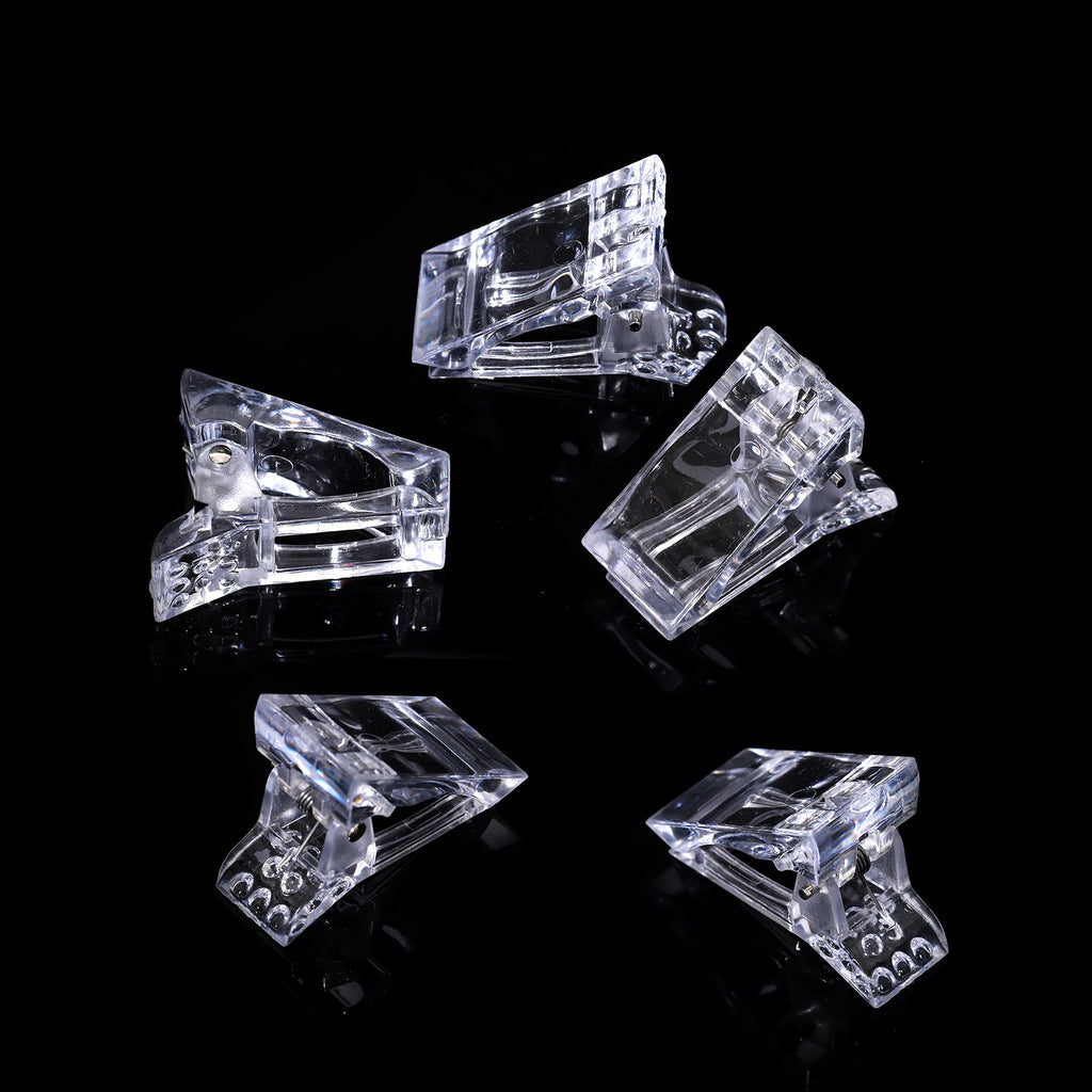 NEW Stiletto Coffin Clear Dual Forms False Tips Quick Building Gel Mold Nail System Full Cover Nail Extension Forms Top