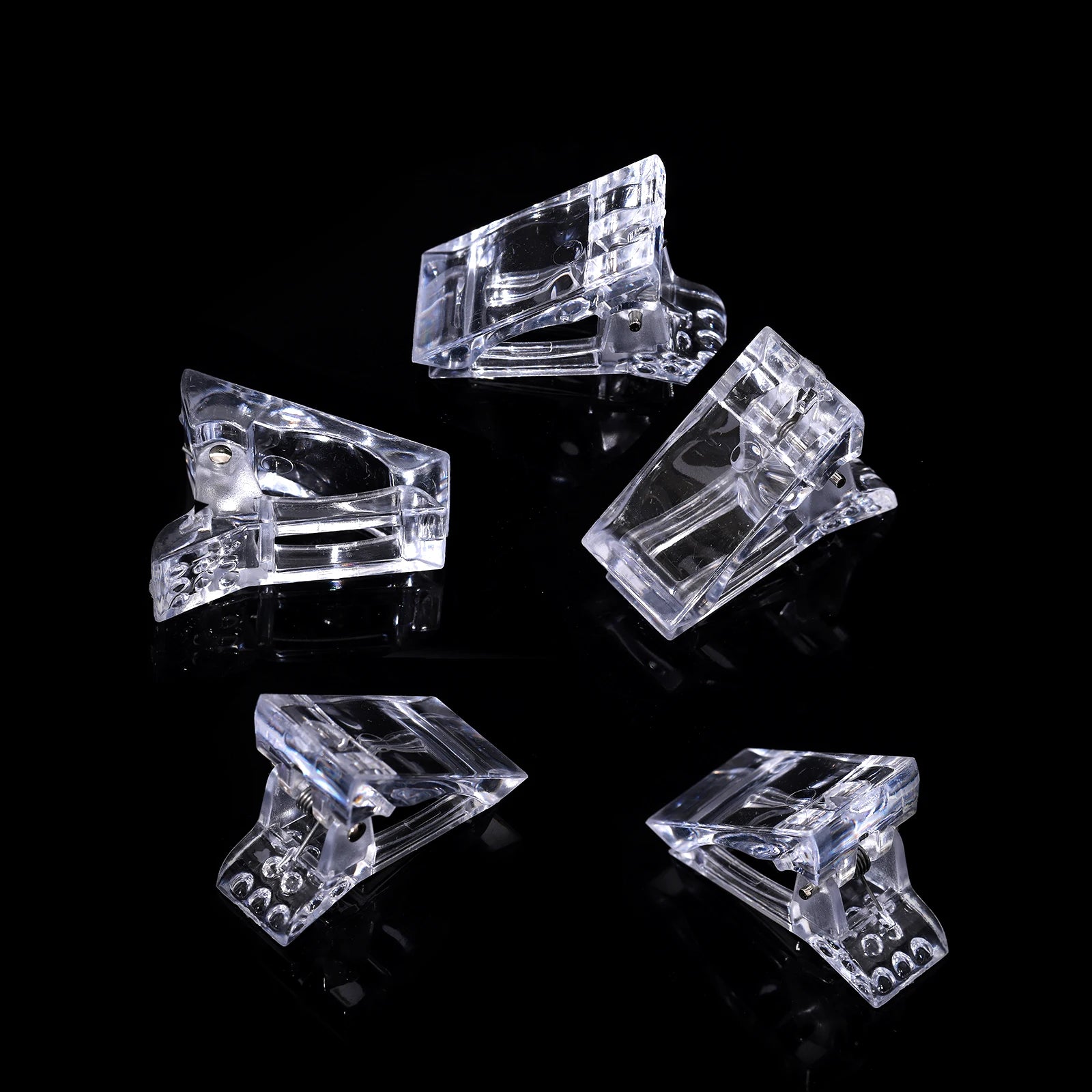 NEW Stiletto Coffin Clear Dual Forms False Tips Quick Building Gel Mold Nail System Full Cover Nail Extension Forms Top