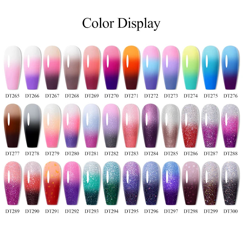 7ml Thermal Gel Nail Polish 3 Layers Temperature Color Changing Gel Winter Grey Semi Permanent Soak Off Nails Art UV Gel Varnish