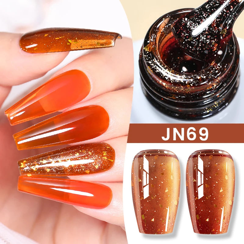 BORN PRETTY 10ml Jelly Nude Gel Nail Polish 50 Colors Semi Transparent Nail Art Nail Supplies Soak off UV LED Nails Gel Varnish