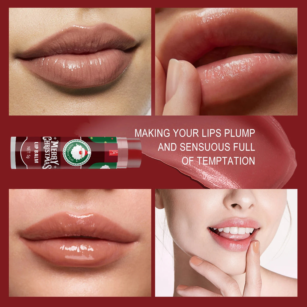 8pcs Colored lipstick Set - Christmas hot red wine with lasting taste, moisturizing and glassy luster