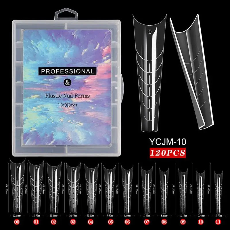 Acrylic Top Forms For Nail Extension UV Gel Quick Building Mold Tips Press On Nails Full Cover False Nails Manicure Accessories