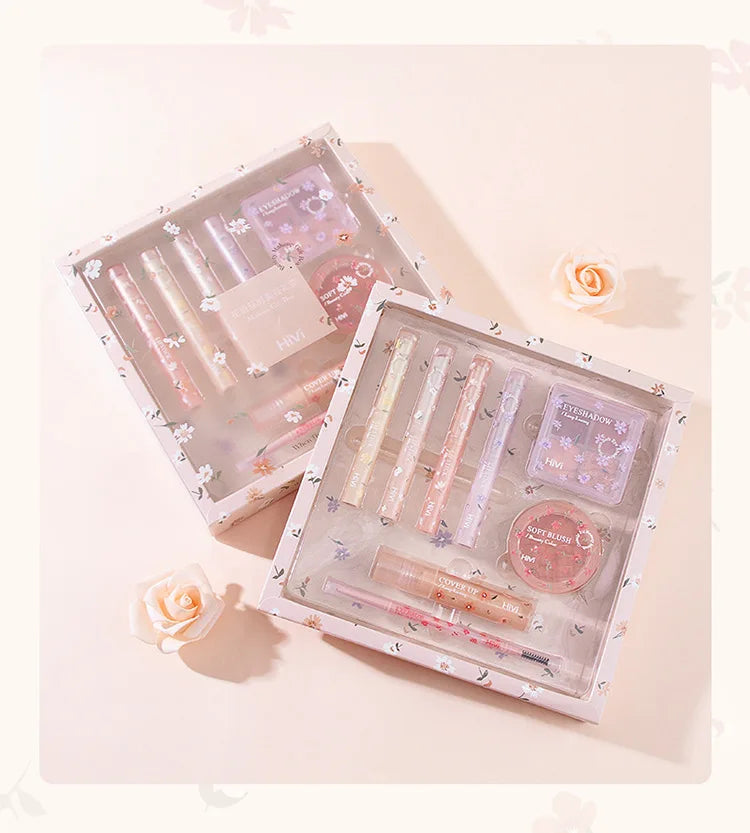 8-Piece Beauty Set with Lipstick, Concealer, Eyeshadow, Eyebrow, and Blush Makeup