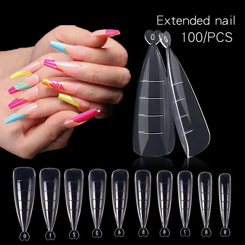Acrylic Top Forms For Nail Extension UV Gel Quick Building Mold Tips Press On Nails Full Cover False Nails Manicure Accessories
